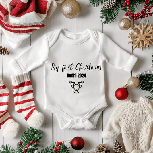 Liefpersoonlijk.nl | Romper | My first Christmas + Naam en Jaartal