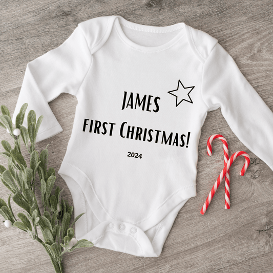 Liefpersoonlijk.nl | Romper | Naam + Jaar | First Cristmas